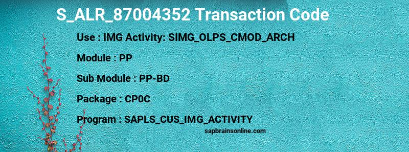 SAP S_ALR_87004352 transaction code