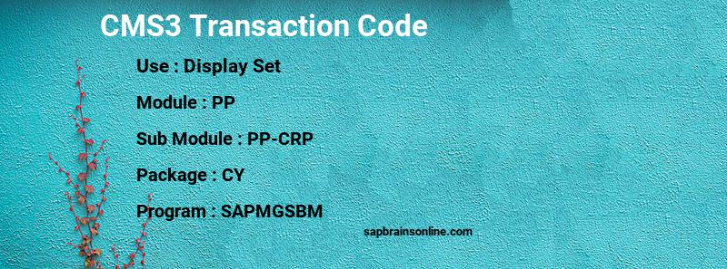 SAP CMS3 transaction code