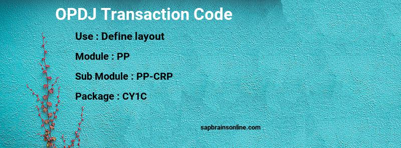 SAP OPDJ transaction code