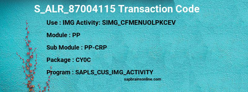 SAP S_ALR_87004115 transaction code