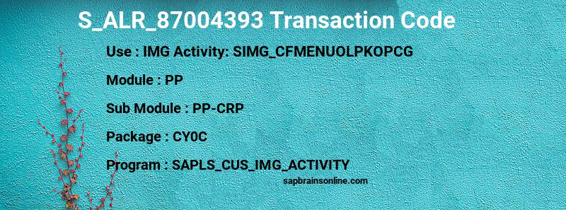 SAP S_ALR_87004393 transaction code