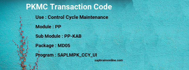 SAP PKMC transaction code