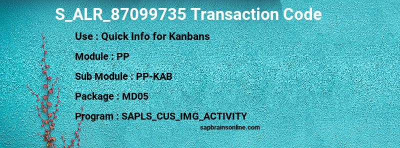 SAP S_ALR_87099735 transaction code