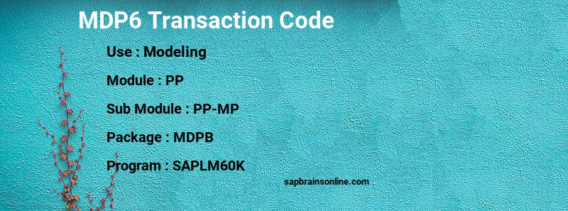 SAP MDP6 transaction code