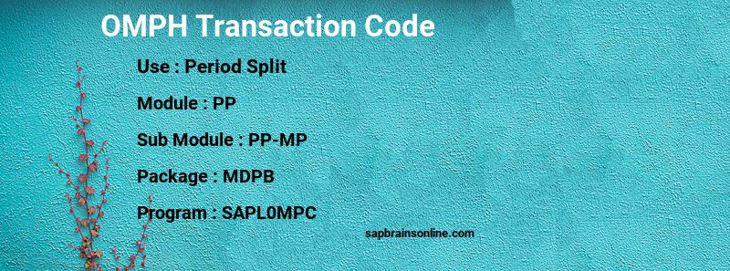 SAP OMPH transaction code