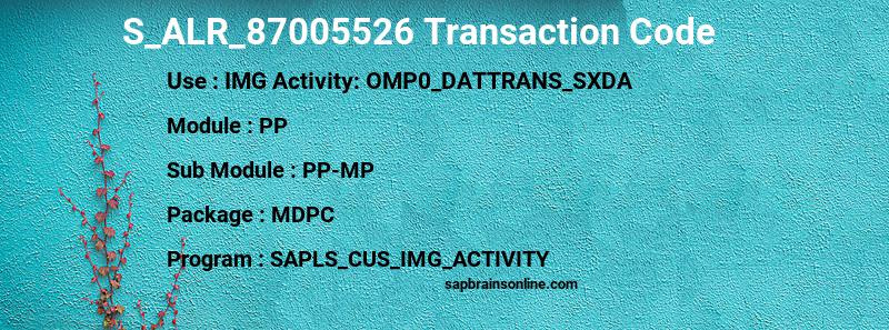 SAP S_ALR_87005526 transaction code