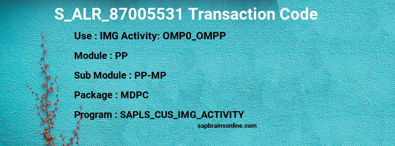 SAP S_ALR_87005531 transaction code