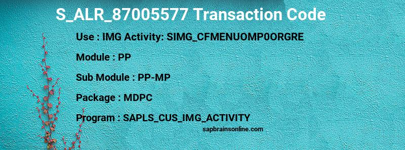 SAP S_ALR_87005577 transaction code