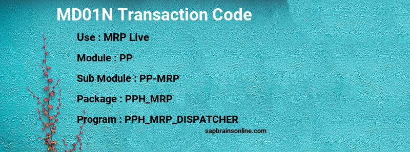 SAP MD01N transaction code
