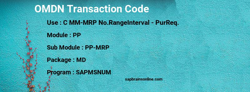 SAP OMDN transaction code