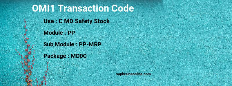 SAP OMI1 transaction code