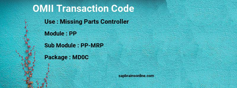 SAP OMII transaction code