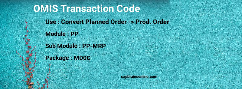 SAP OMIS transaction code