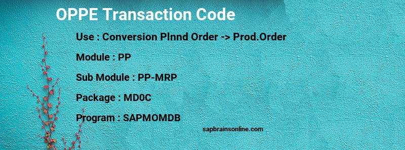 SAP OPPE transaction code