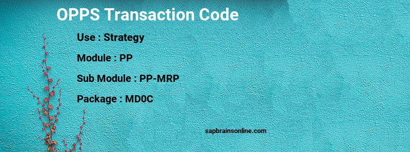 SAP OPPS transaction code