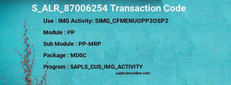 SAP S_ALR_87006254 transaction code