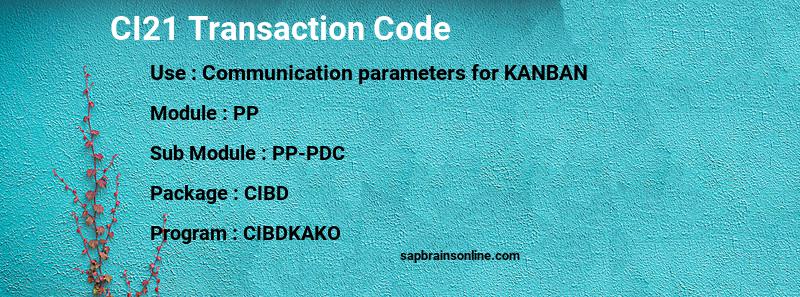 SAP CI21 transaction code