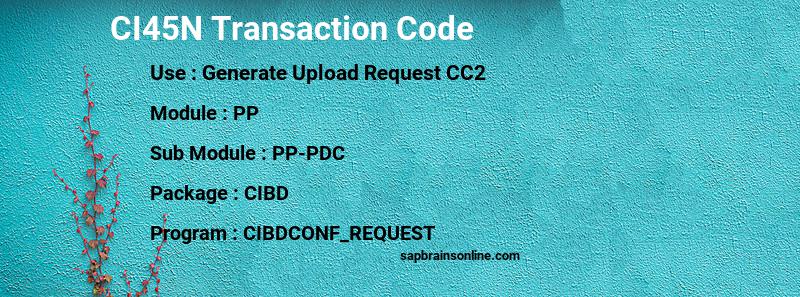 SAP CI45N transaction code