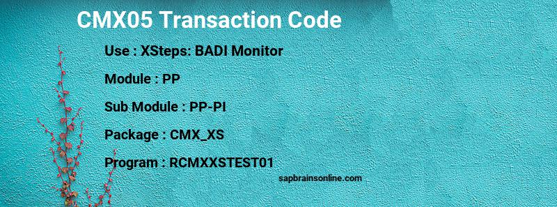 SAP CMX05 transaction code