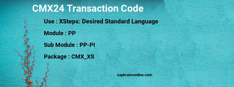SAP CMX24 transaction code