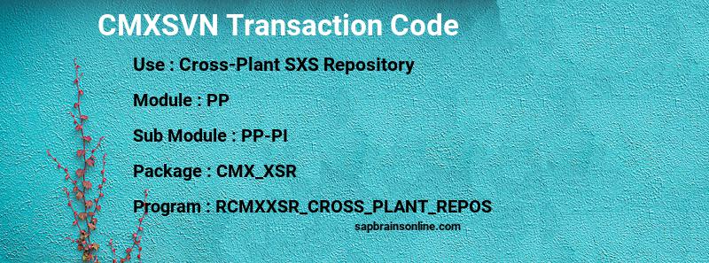 SAP CMXSVN transaction code