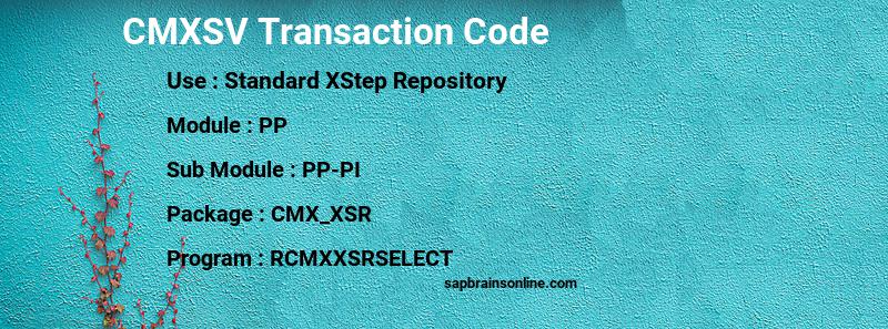 SAP CMXSV transaction code