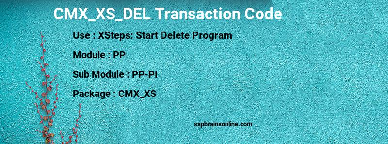 SAP CMX_XS_DEL transaction code