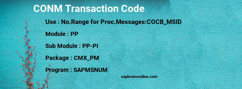 SAP CONM transaction code