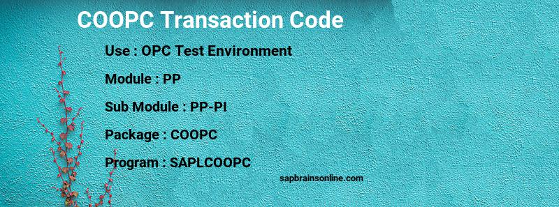 SAP COOPC transaction code