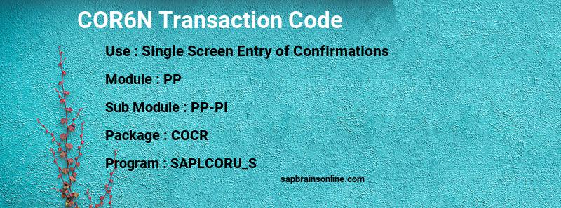 SAP COR6N transaction code