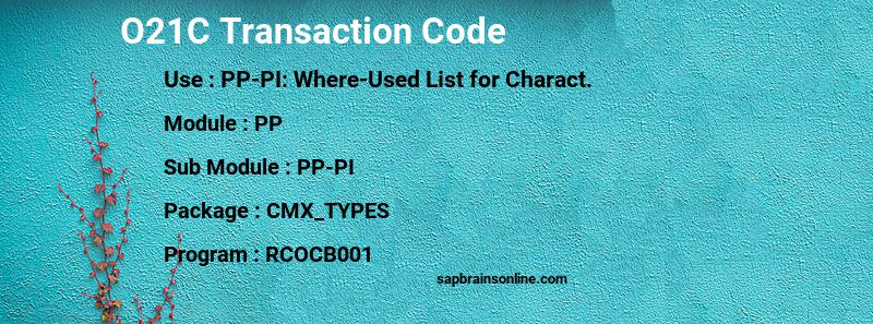 SAP O21C transaction code