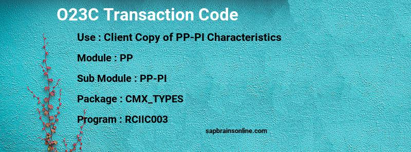 SAP O23C transaction code