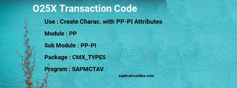 SAP O25X transaction code