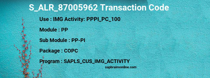 SAP S_ALR_87005962 transaction code