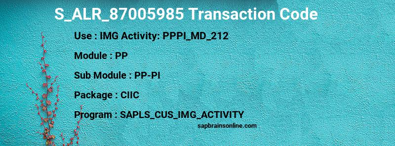 SAP S_ALR_87005985 transaction code