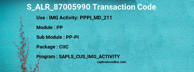 SAP S_ALR_87005990 transaction code