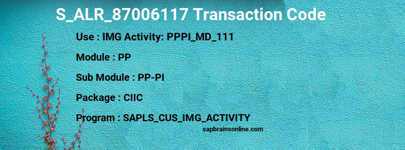 SAP S_ALR_87006117 transaction code