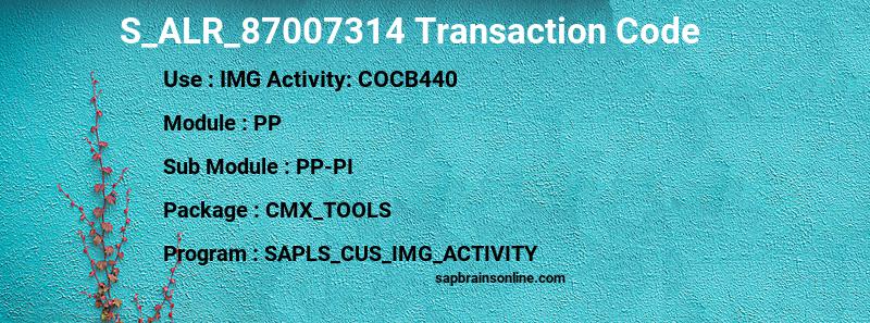 SAP S_ALR_87007314 transaction code