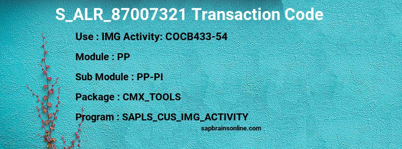 SAP S_ALR_87007321 transaction code
