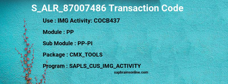 SAP S_ALR_87007486 transaction code