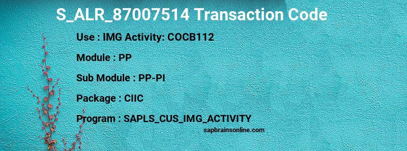 SAP S_ALR_87007514 transaction code