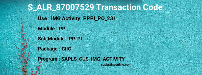 SAP S_ALR_87007529 transaction code