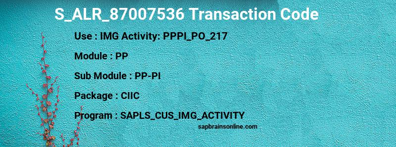 SAP S_ALR_87007536 transaction code