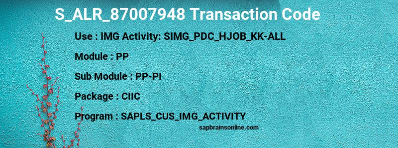 SAP S_ALR_87007948 transaction code