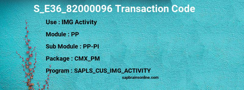 SAP S_E36_82000096 transaction code