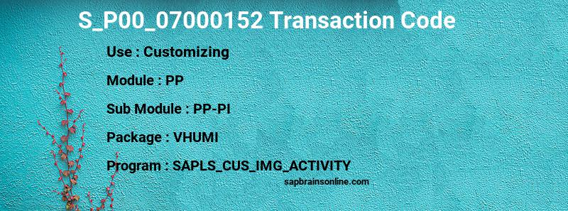 SAP S_P00_07000152 transaction code