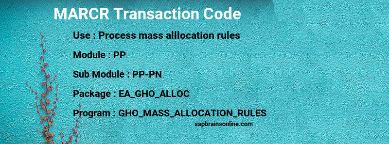 SAP MARCR transaction code