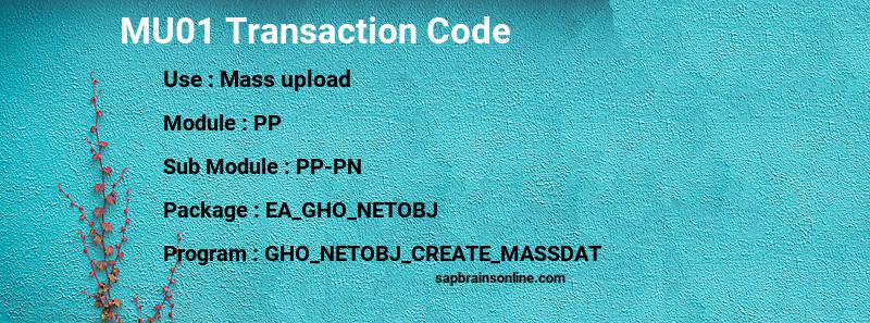 SAP MU01 transaction code