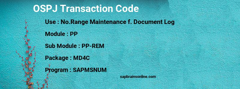 SAP OSPJ transaction code