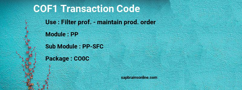 SAP COF1 transaction code